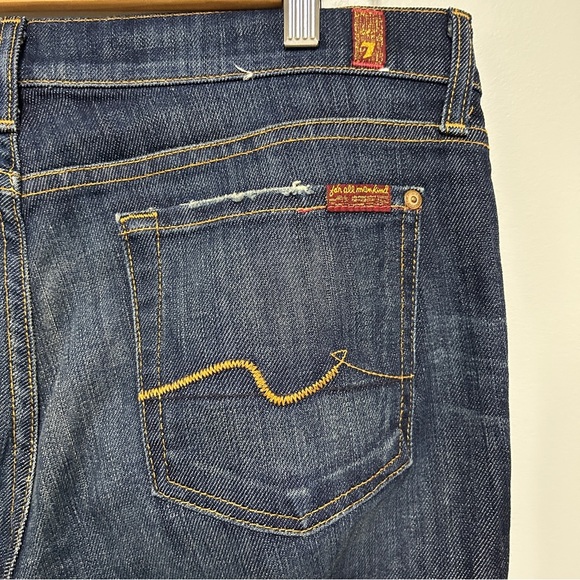 7 Seven for all man kind Women’s 29x29 Blue Denim Jeans Straight leg Medium Wash - Picture 4 of 10